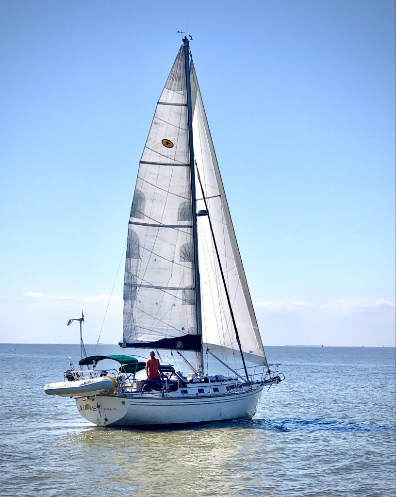 EOS sailing off of anchor