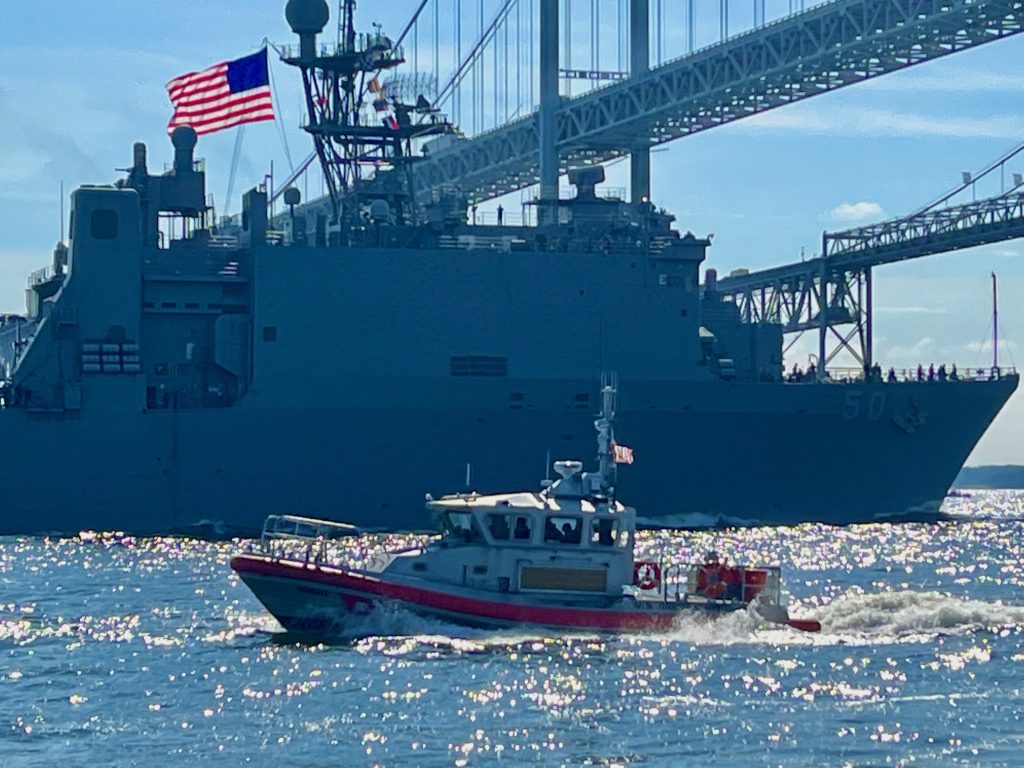 Coast Guard making sure I don't get too close to the Navel Ship