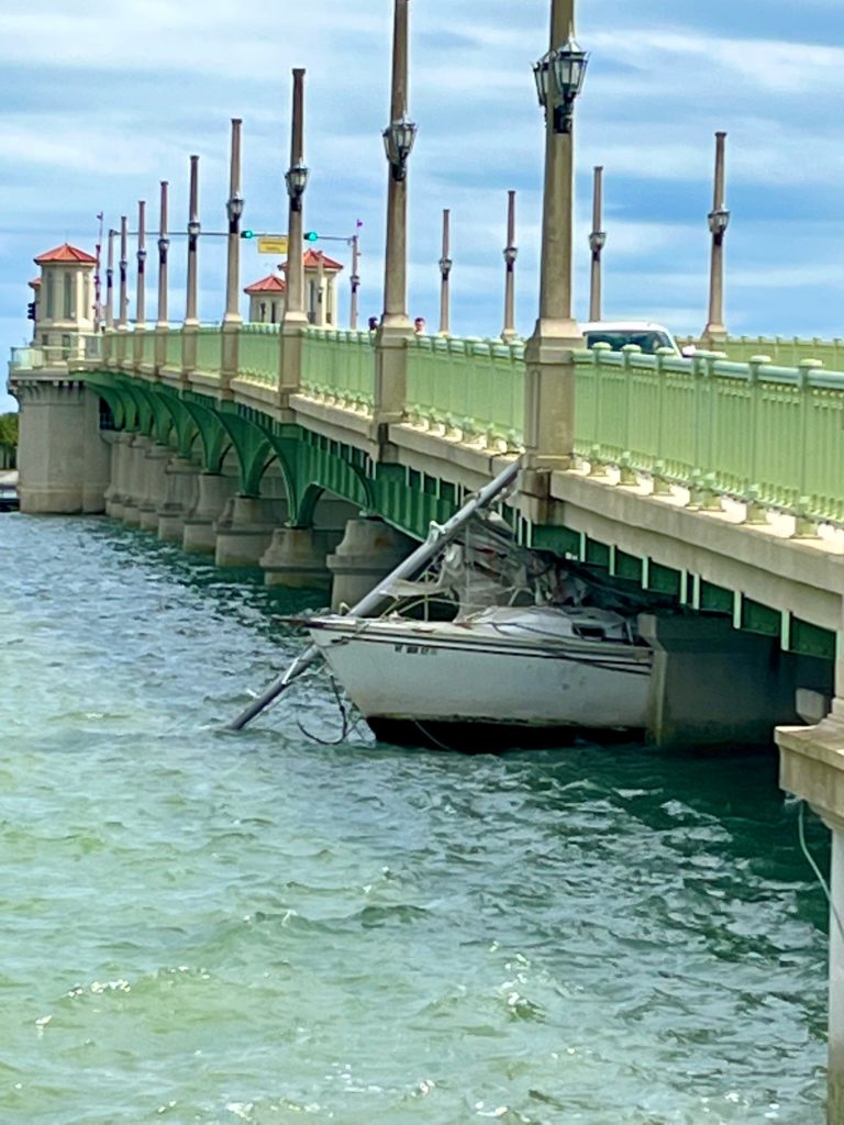 Boat damaged by Nicole