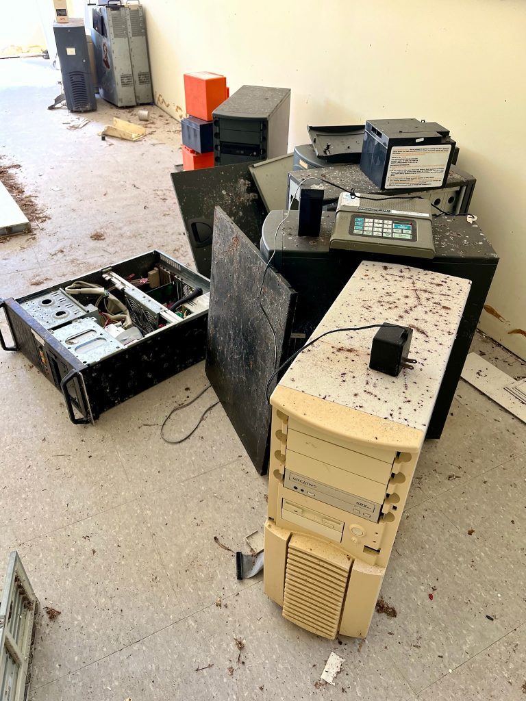 Old computer servers were abandoned