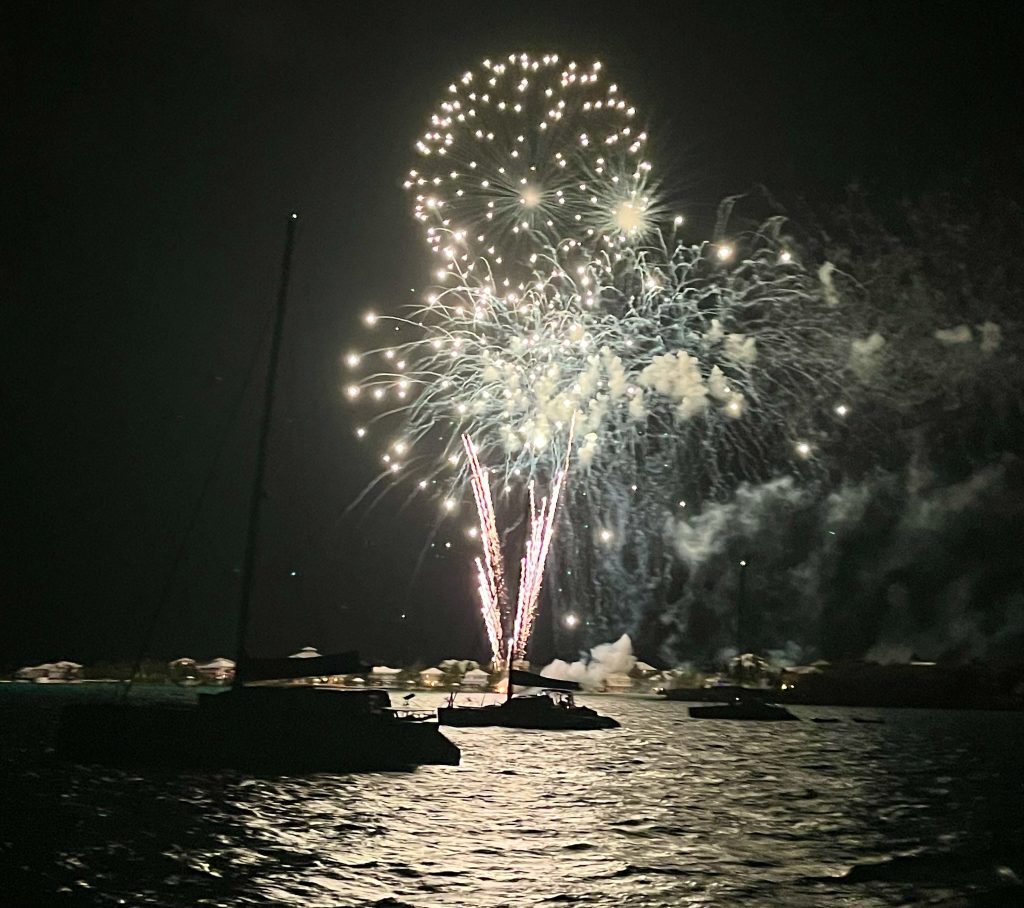 Fireworks at Kidd Cove George Town Great Exuma Bahamas