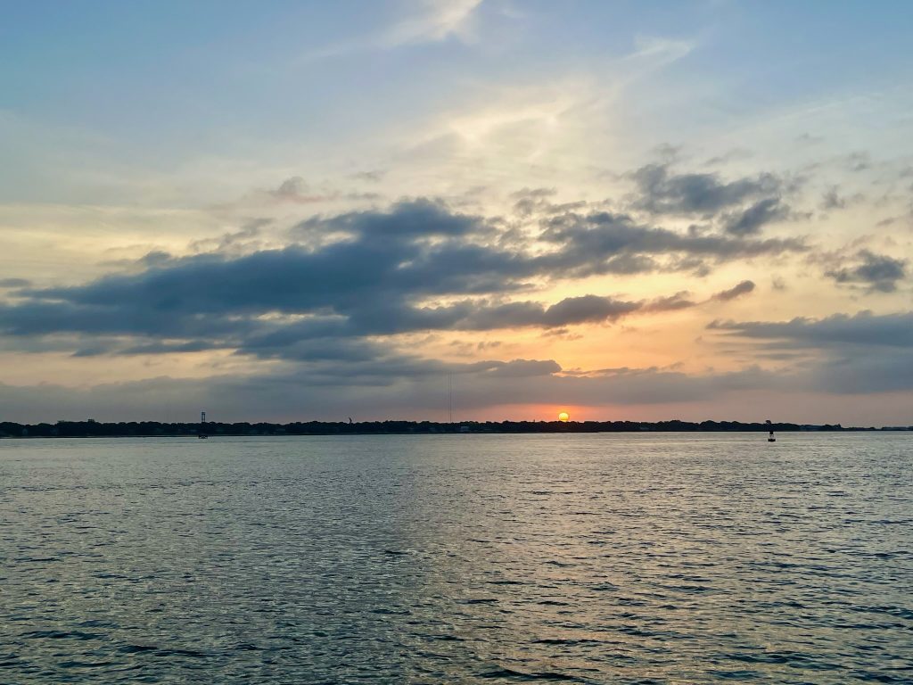 Dawn leaving Charleston Harbor