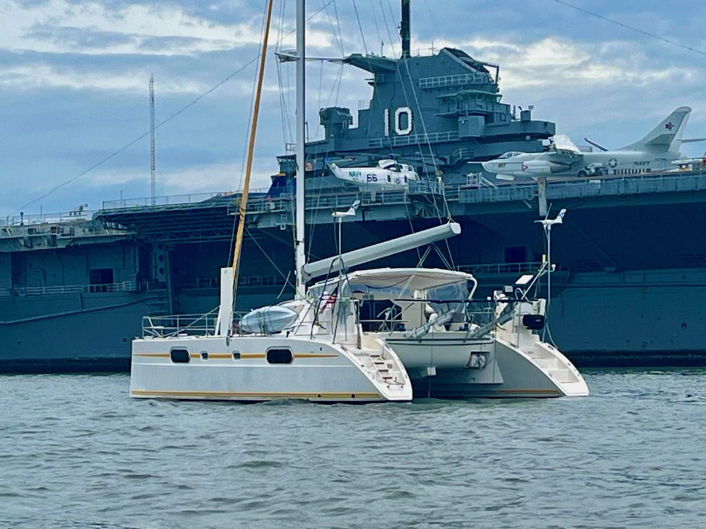 Trouble anchored in front of the Yorktown